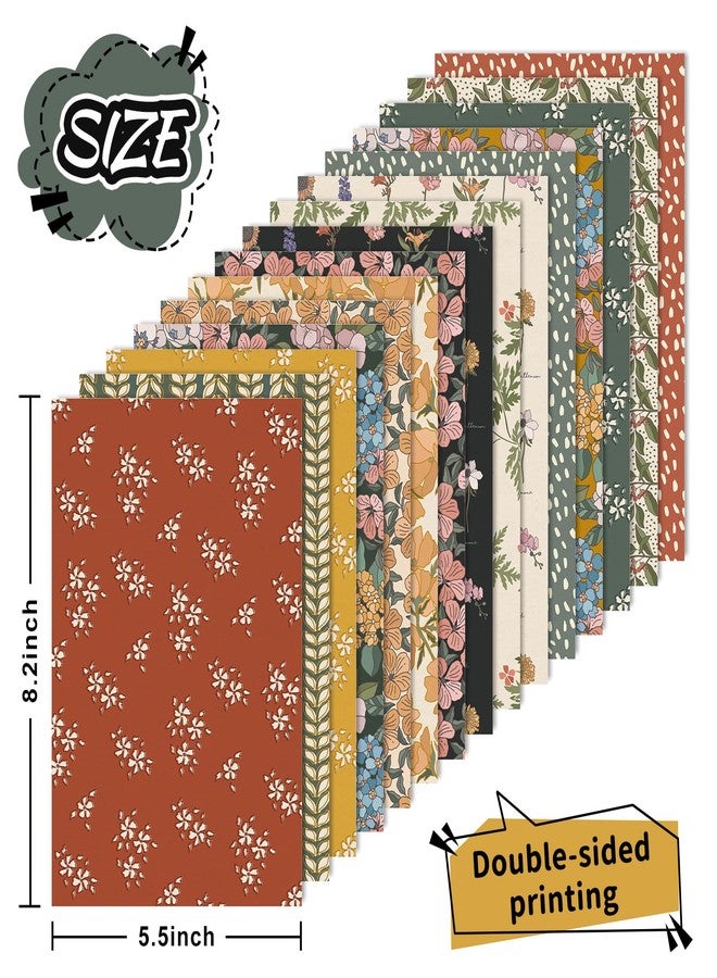 وولاين ورق Whaline بنمط حديقة الزهور، 30 ورقة، ورق خاص بتصميم زهور نباتية عتيقة، ورق مزدوج الجوانب للأعمال اليدوية، صناعة البطاقات، ألبومات الصور، ديكور المذكرات، 5.5 × 8.3 بوصة - Image 2