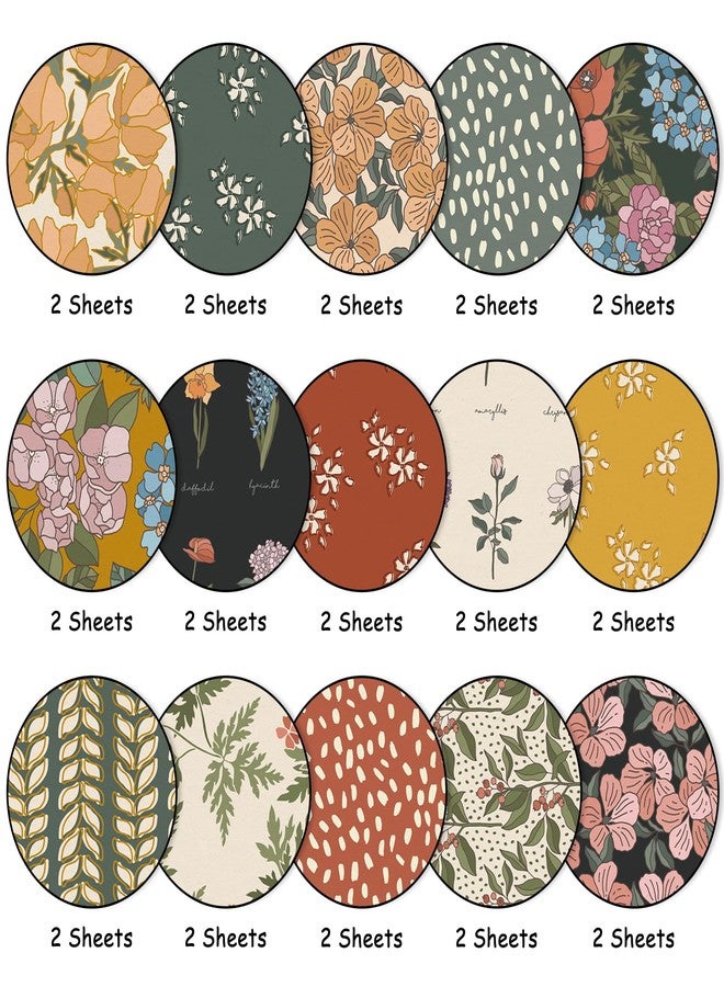 وولاين ورق Whaline بنمط حديقة الزهور، 30 ورقة، ورق خاص بتصميم زهور نباتية عتيقة، ورق مزدوج الجوانب للأعمال اليدوية، صناعة البطاقات، ألبومات الصور، ديكور المذكرات، 5.5 × 8.3 بوصة - Image 3