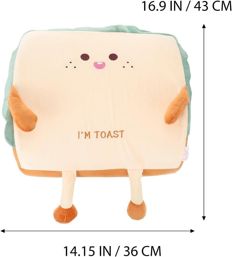 Global flexible sizing options SHINEOFI Memory Foam Toast-Shaped Throw Pillow Back Cushion, Soft Plush Home Sofa Cushion for Office Chair Support, Cute Decorative Seat Mat for Living Room Upgraded quality - Image 2