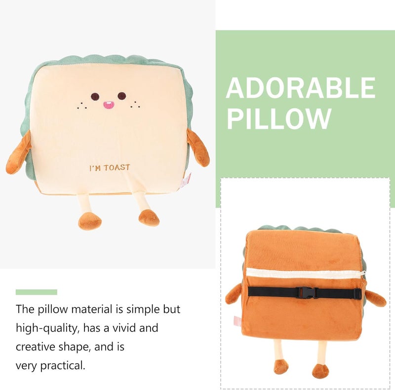 Global flexible sizing options SHINEOFI Memory Foam Toast-Shaped Throw Pillow Back Cushion, Soft Plush Home Sofa Cushion for Office Chair Support, Cute Decorative Seat Mat for Living Room Upgraded quality - Image 3