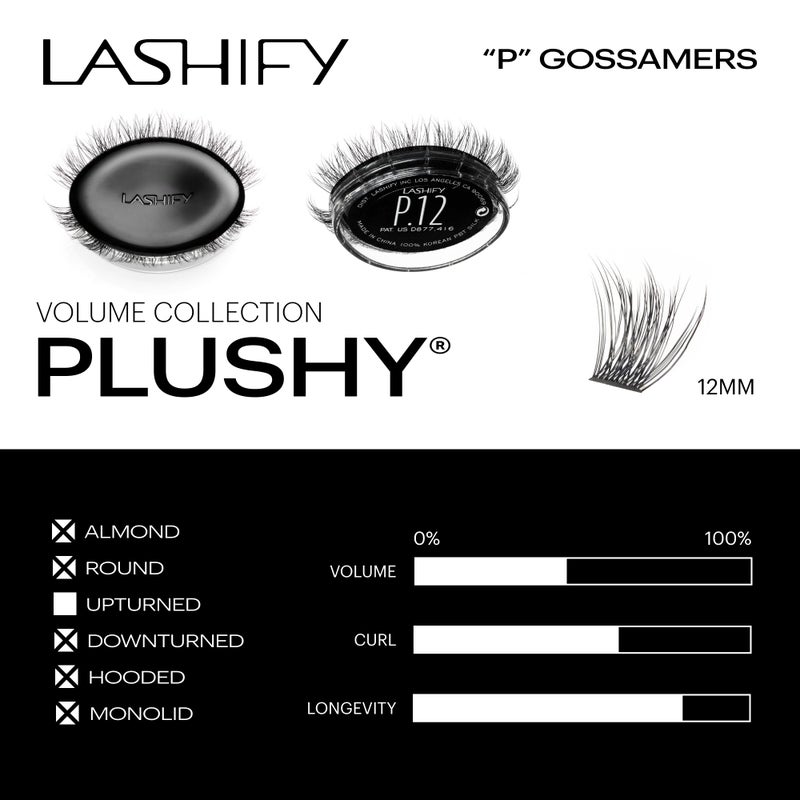 Lashify Plushy 12mm Gossamer Lashes in Black, Easy DIY False Lashes for a Voluminous Yet Still Natural Look - Image 3