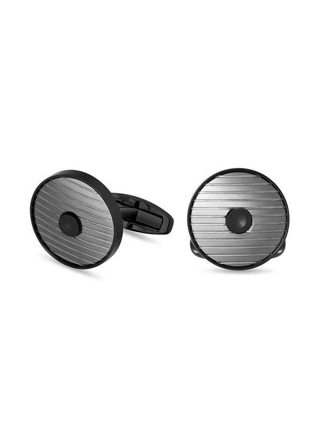 شيروتي 1881 Camillo Black Gunmetal Stainless Steel Cufflinks for Men