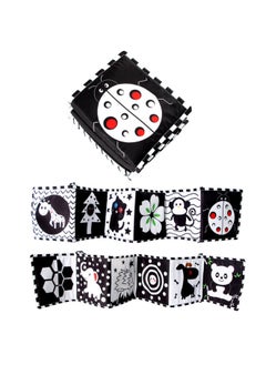 Generic Black White Cartoon Animal Baby Bed Bumper Book Chewable Anti-kick Foot Toy Baby Play Toy Fabric Book For Infants-Color:N006B Black And White Bed Ladybug  - Image 1