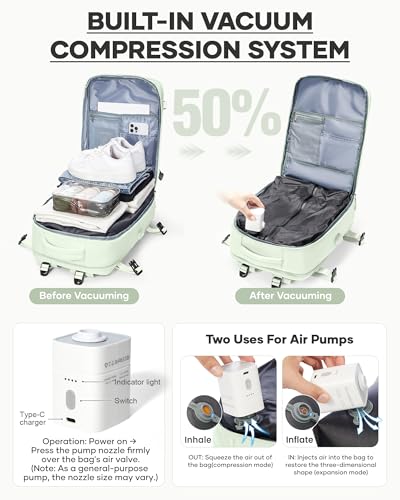 coofay Vacuum Backpack Travel with Pump Vacpack Travel Backpack with Vacuum System Compression Backpacks - Image 3