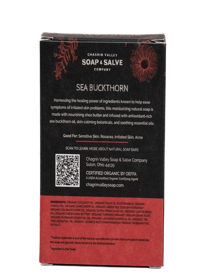 Chagrin Valley Soap & Salve Chagrin Valley Natural Soap Bar - Sea Buckthorn, Organic Tea Tree Oil & Green Tea - Good for Sensitive and Irritated Skin - Large 5.6 oz Face & Bath Soap - Image 4
