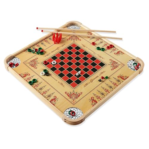 Carrom طاولة لعبة الكاروم مجموعة ألعاب كبيرة للكبار والأطفال أكثر من 85 لعبة لوحية لليلة الألعاب العائلية مجموعة ألعاب لوحية شاملة - Image 1