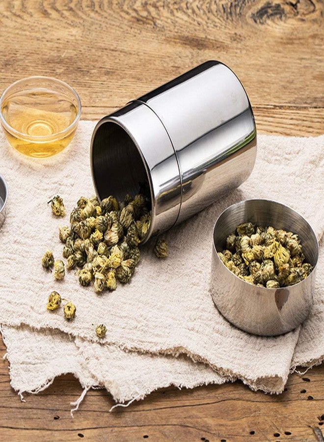 BORDSTRACT Tea Tin Canister with Airtight Double Lids, Tea Container for Loose Tea and Tea Bags 304 Stainless Steel (400ML) - Image 5