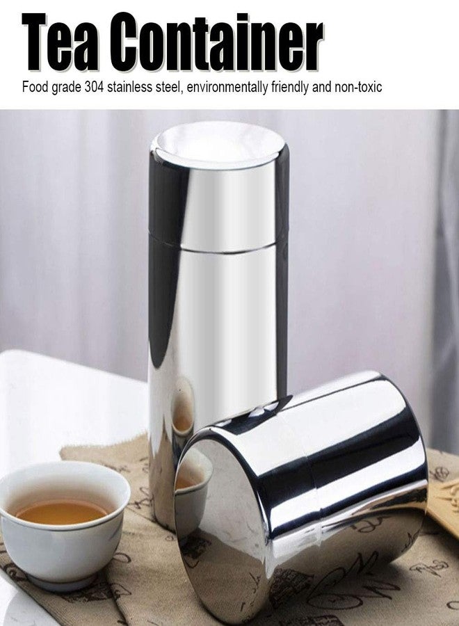 BORDSTRACT Tea Tin Canister with Airtight Double Lids, Tea Container for Loose Tea and Tea Bags 304 Stainless Steel (400ML) - Image 4