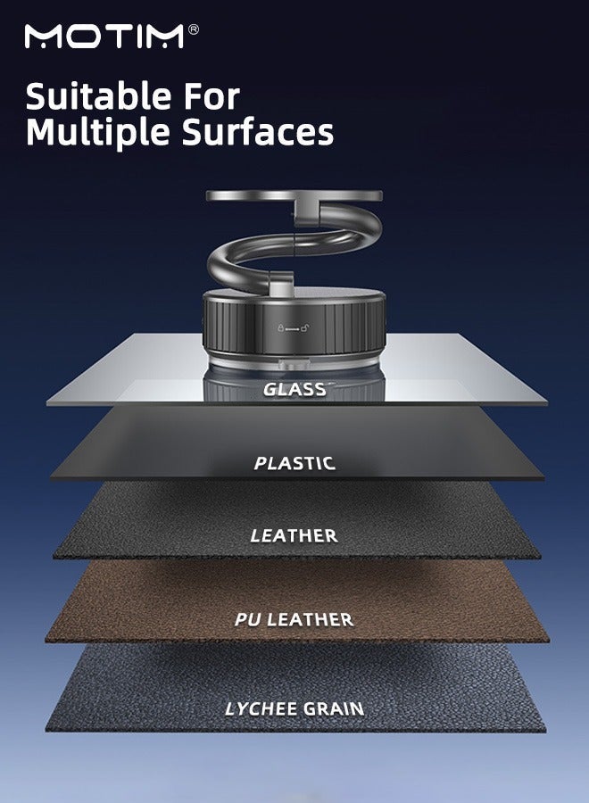 Motim Magnetic Car Phone Holder with Suction Cup, 360° Rotating Vacuum Magnetic Car Phone Mount with N52 Strong Magnet, Foldable Phone Stand for Windscreen/Desk/Smooth Surface, for All Smartphone - Image 5