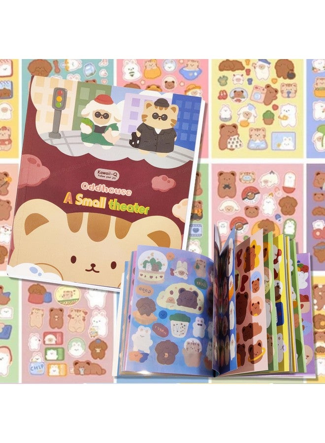 FunBlast Sticker Book Set - 30 Sheets/540+ Aesthetic Stickers, A Small Theater Booklet, Decorative Stickers for Scrapbook, Stickers for Project, Japanese Style Stickers, Journals, Scrapbooking (D) - Image 1