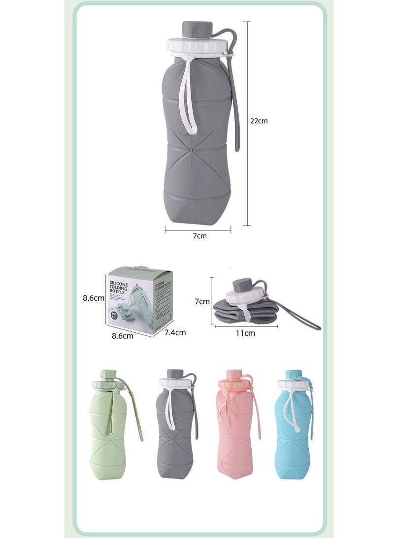 Goldfish 600ml Outdoor Sports Folding Water Cup with Straw Portable for Riding and Traveling - Image 2