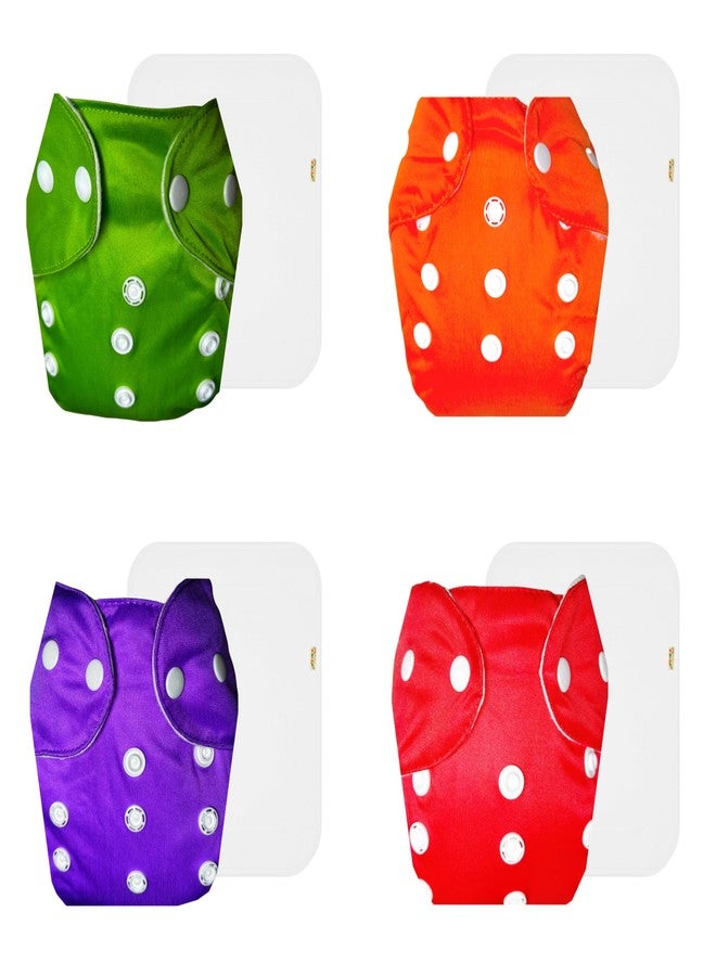 Dumbledo Lite Cloth Diaper with Cotton Insert (Pack of 4) | Snug Fit | Leakproof | Travel Friendly | Ideal for Toddlers | 3 Months - 2 Years | Unisex Baby - Image 1