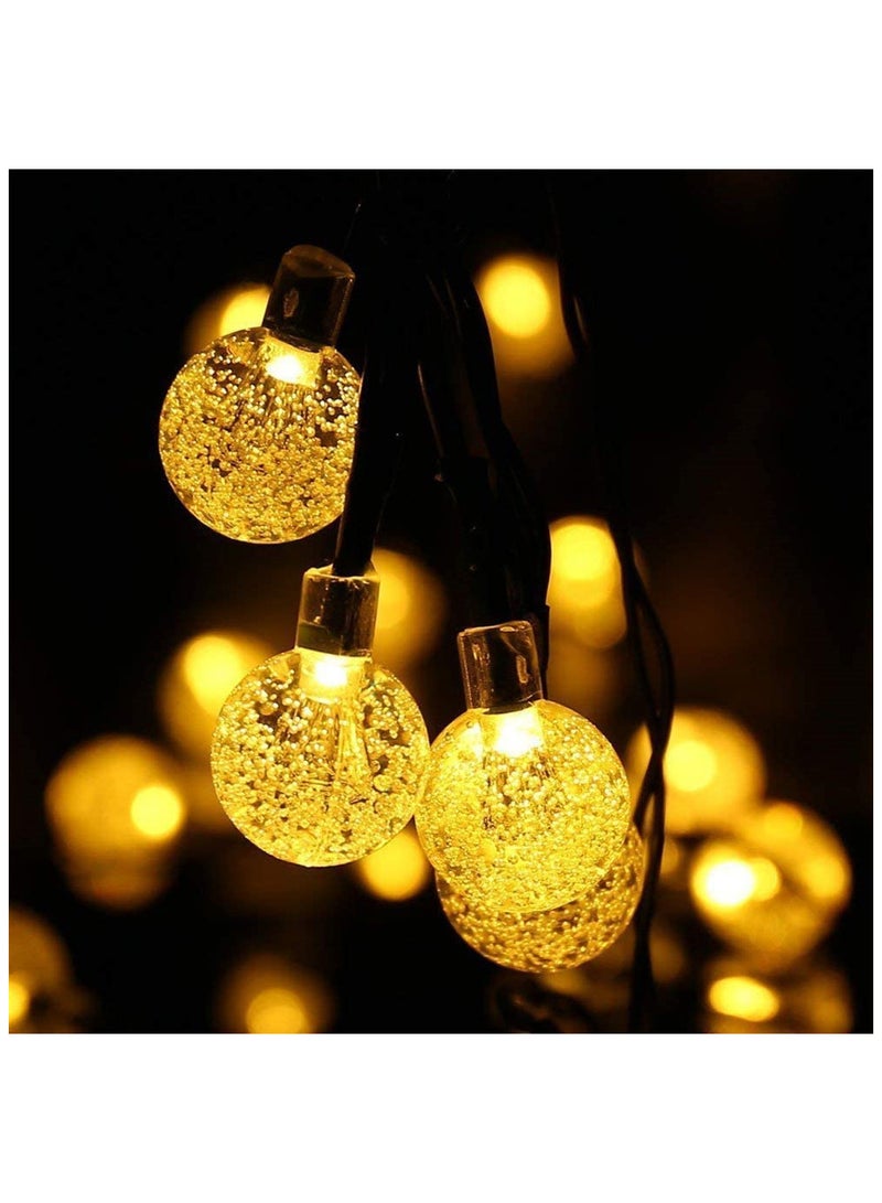 20ft Solar Powered Outdoor String Lights 30 LED Crystal Balls Waterproof for Garden Patio and Party Decorations Warm White Light - Image 5