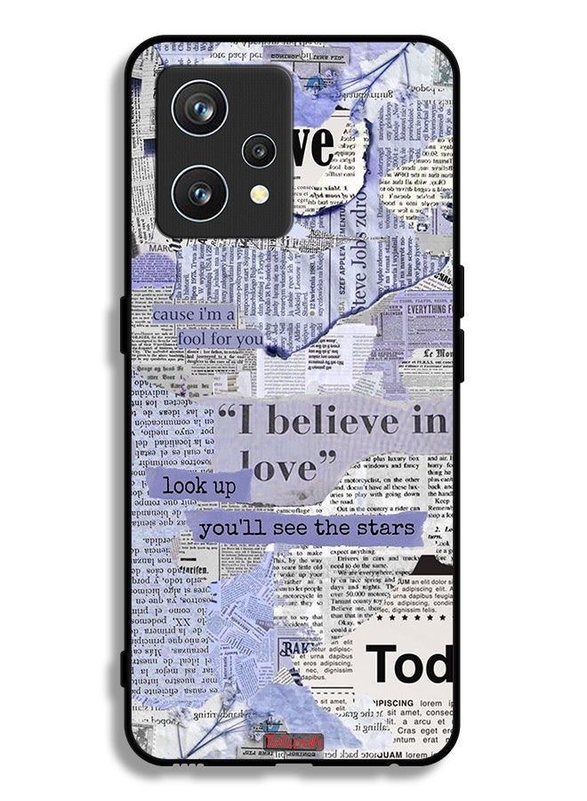 Tolwak Realme 9 Pro Plus Protective Case Cover Newspaper Pieces - Image 1