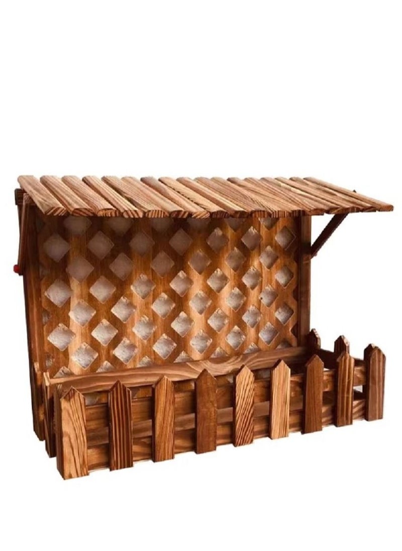 DubaiGallery Wooden Wall Hanging Planter Flower Pot Basket Vase Plant Holder Decorative Artificial Plants Flowers Pot Wood Planter  - Image 3