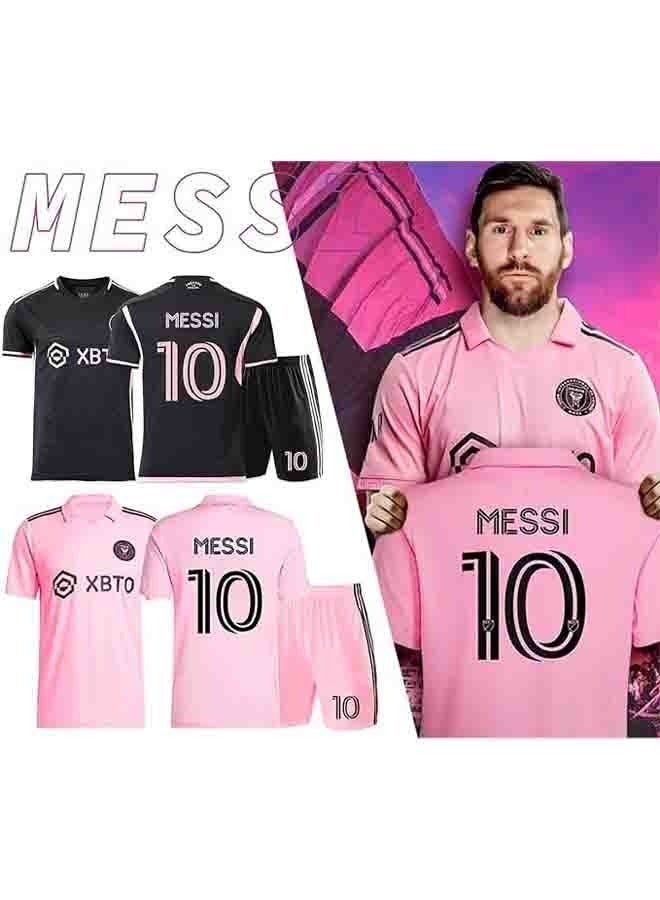Kids Football Jersey Kit, Messi Jersey Shirts, Boys' Football Jersey Kit, Football Wear, Youth Sports Gift Set For Kids  Size 5-6Pink - Image 4
