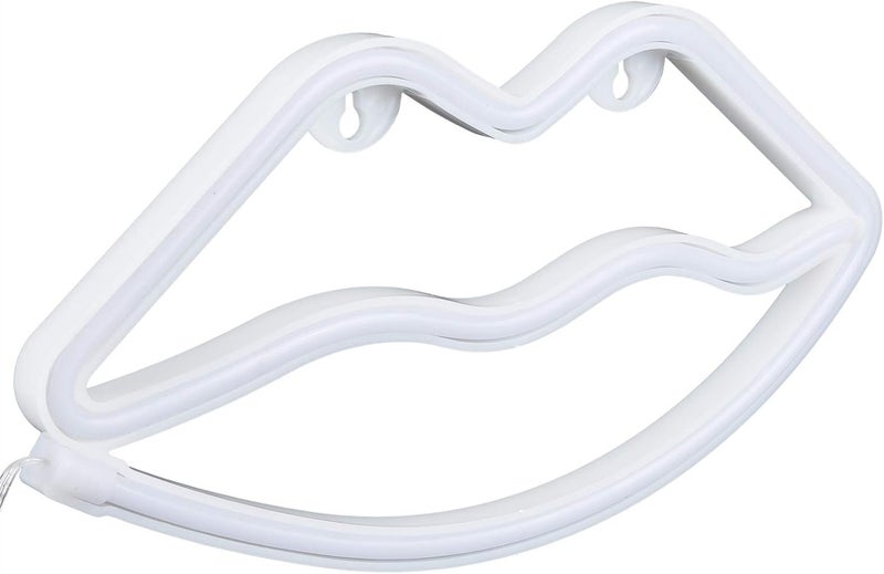 Neon Lip Shaped Decorative Light for Wedding Proposal, USBBattery Power Supply, Home Party Decor, 10.7x5.5x0.7in (Pink) - Image 1