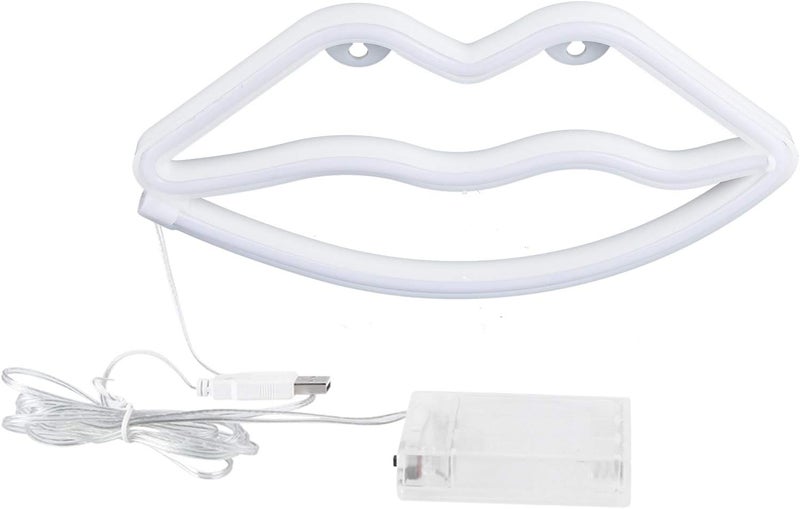 Neon Lip Shaped Decorative Light for Wedding Proposal, USBBattery Power Supply, Home Party Decor, 10.7x5.5x0.7in (Pink) - Image 4