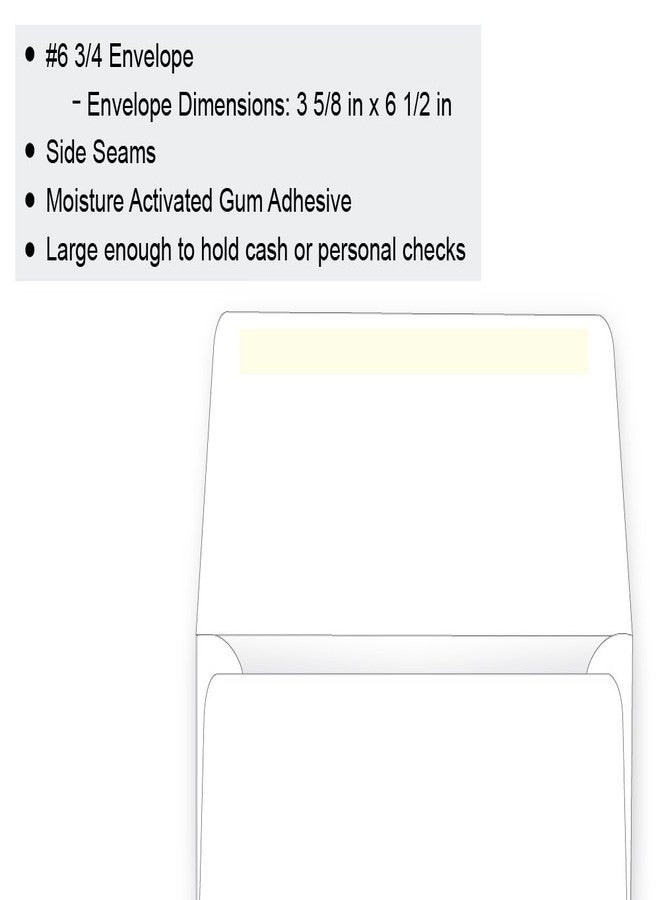 Office Express #6 3/4 Remittance Envelope - Wallet Flap - 24# White (3 5/8 x 6 1/2) (Box of 250) - Image 3