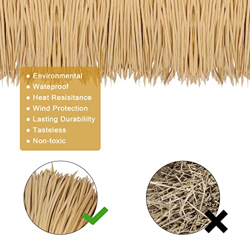 NAHARO 198'' x 16" Tiki Straw Roof Thatch –Mexican Style Artificial Palm Thatch Rolls,Tiki Bar Hut Grass Duck Boat Blinds Grass Runner Rolls Palapa Thatch Roofing for Garden Patio Umbrella Covers Fence Party - Image 2