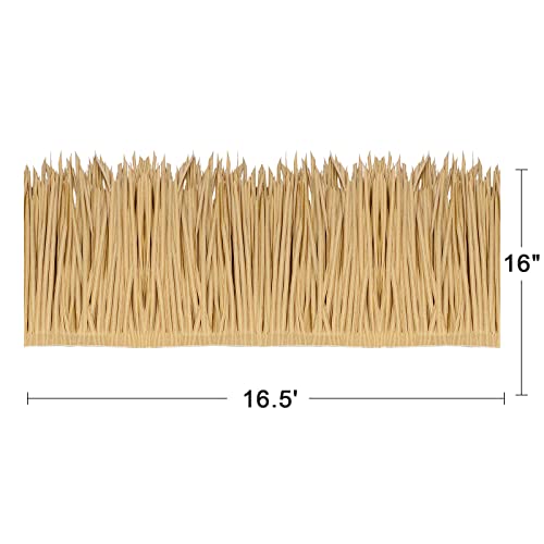 NAHARO 198'' x 16" Tiki Straw Roof Thatch –Mexican Style Artificial Palm Thatch Rolls,Tiki Bar Hut Grass Duck Boat Blinds Grass Runner Rolls Palapa Thatch Roofing for Garden Patio Umbrella Covers Fence Party - Image 3