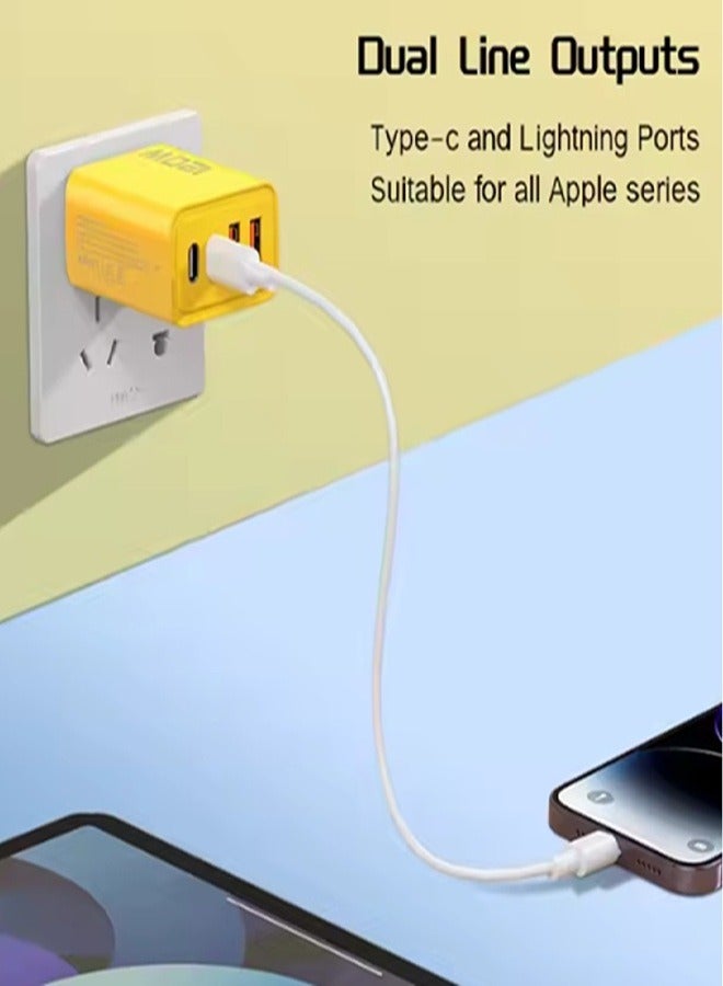 PD 120W a ACC 4 Port Fast Charging Laptop Adapter Type C Dual PD Quick Charger Dual USB Charge QC3.0 Multi Ports Wall Charge Set - Image 1