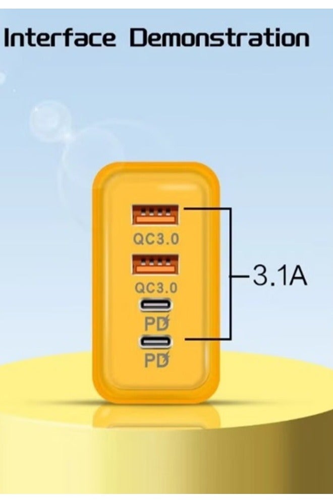 PD 120W a ACC 4 Port Fast Charging Laptop Adapter Type C Dual PD Quick Charger Dual USB Charge QC3.0 Multi Ports Wall Charge Set - Image 2