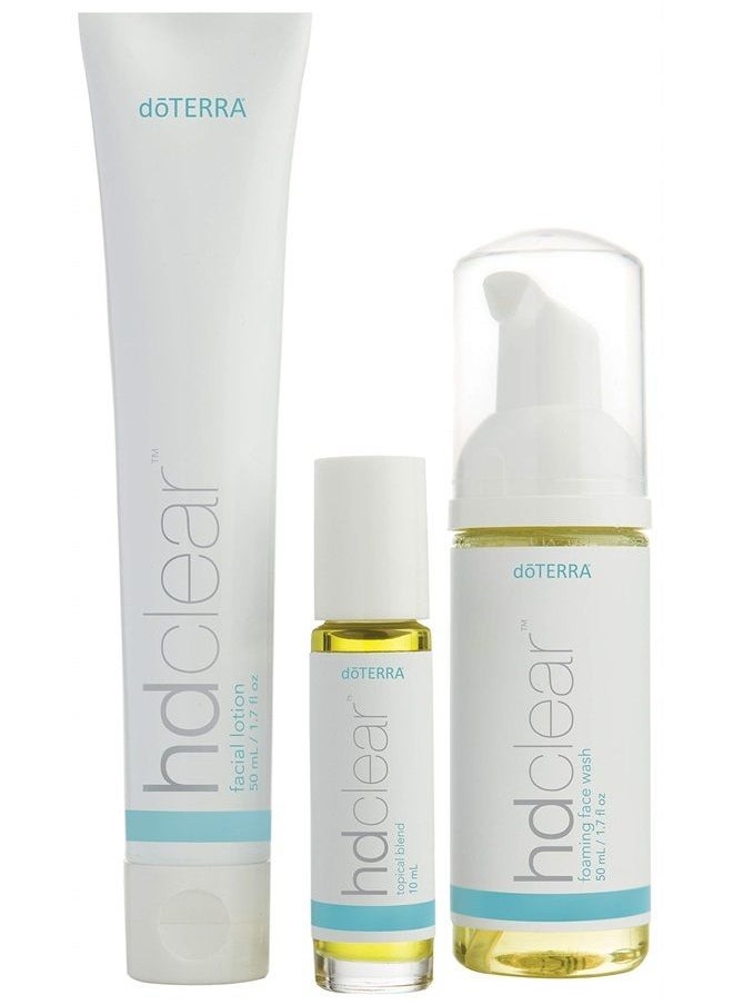 doTERRA - HD Clear Facial Kit - Facial Lotion, Foaming Face Wash, and HD Clear Blend - Image 1