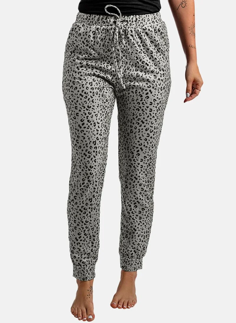 يونيكي Grey Printed Casual Jogger Trouser