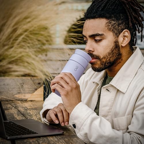 Ocean Bottle Brew Flask 12 oz | Insulated Travel Flask for Hot & Cold Drinks | Recycled Stainless Steel | Sustainable, Eco Friendly Gift (Lavender Haze) - Image 2