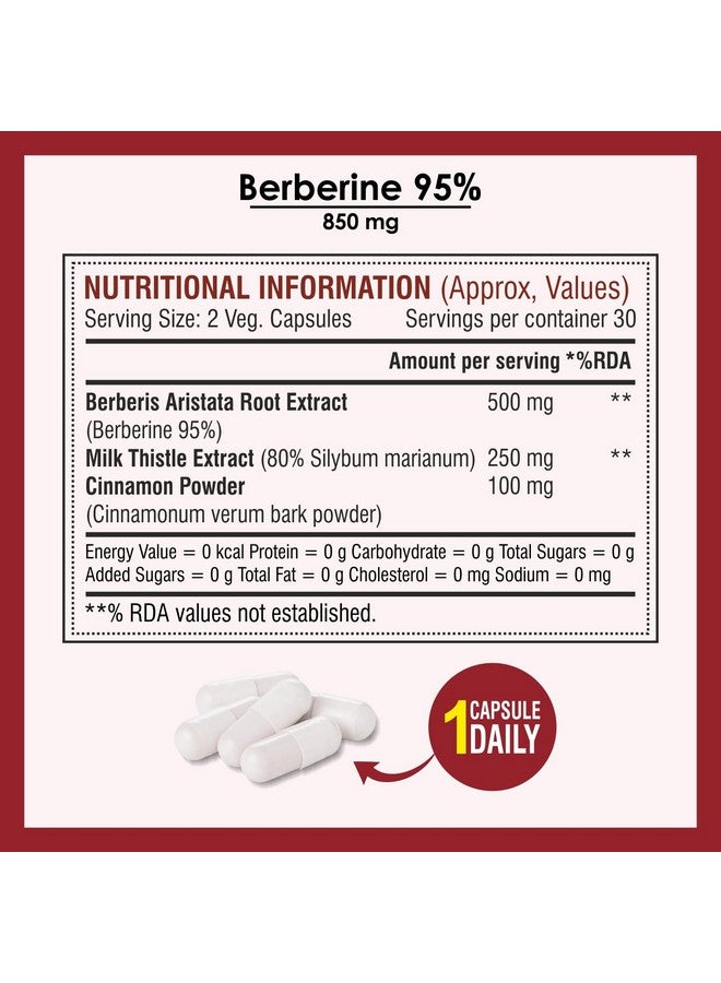 Biotrex Nutraceuticals Biotrex Berberine Supplement - High Purity Berberine HCL with Milk Thistle & Cinnamon - Berberine Capsule for Heart Health, Metabolic Support & Digestive Wellness - 60 Veg Capsules - Image 5