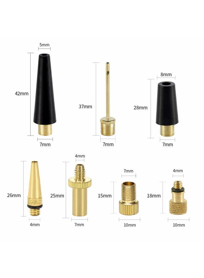Yasiby محول صمام بريستا شرايدر للدراجة من ياسي، 16 قطعة محولات مضخة دراجة نحاسية، إبرة مضخة كرة، فوهة نفخ ألعاب البالون، ملحقات مضخة الهواء لمضخة قياسية أو ضاغط هواء - Image 5