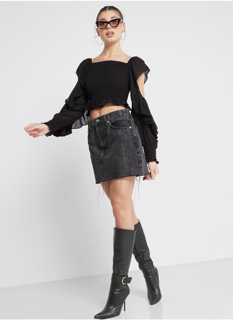 Ginger - Cutout Ruffle Top - Image 1