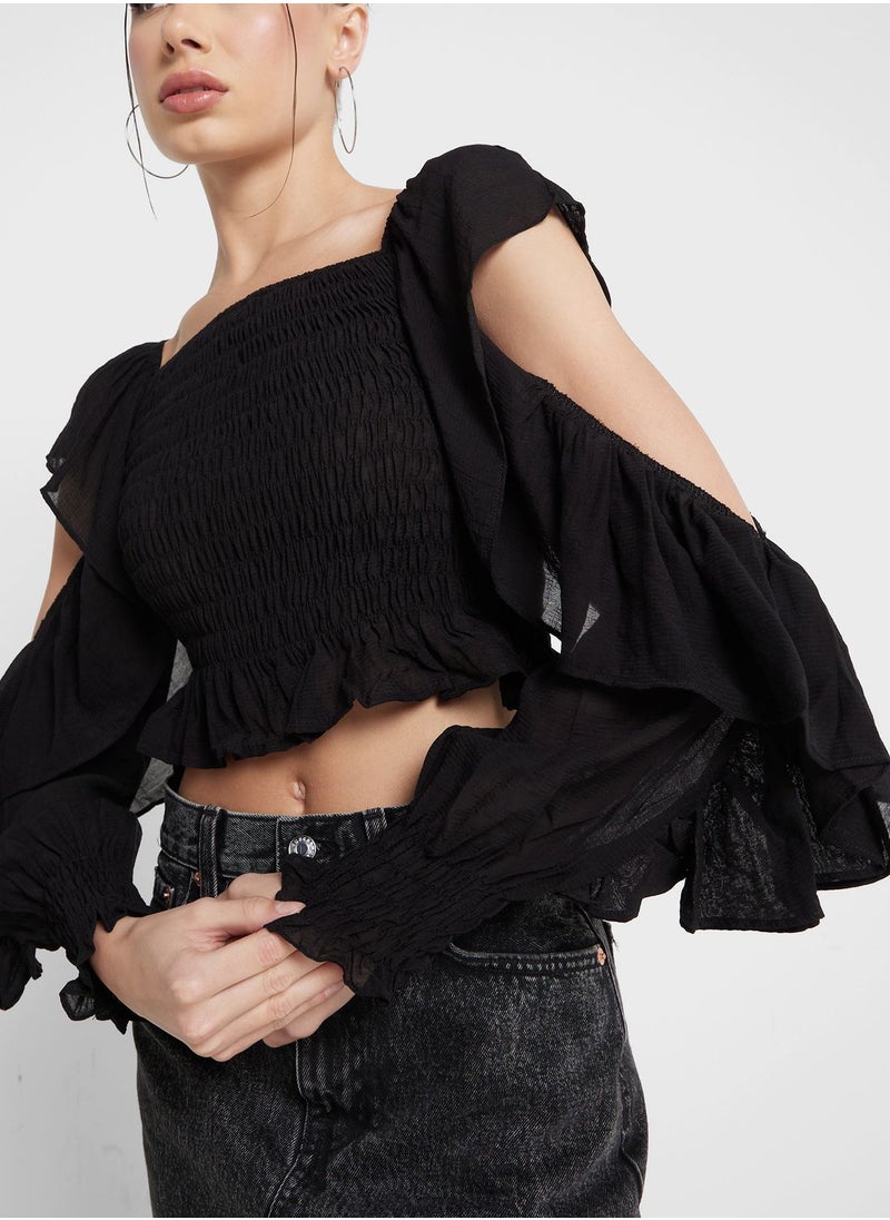 Ginger - Cutout Ruffle Top - Image 1