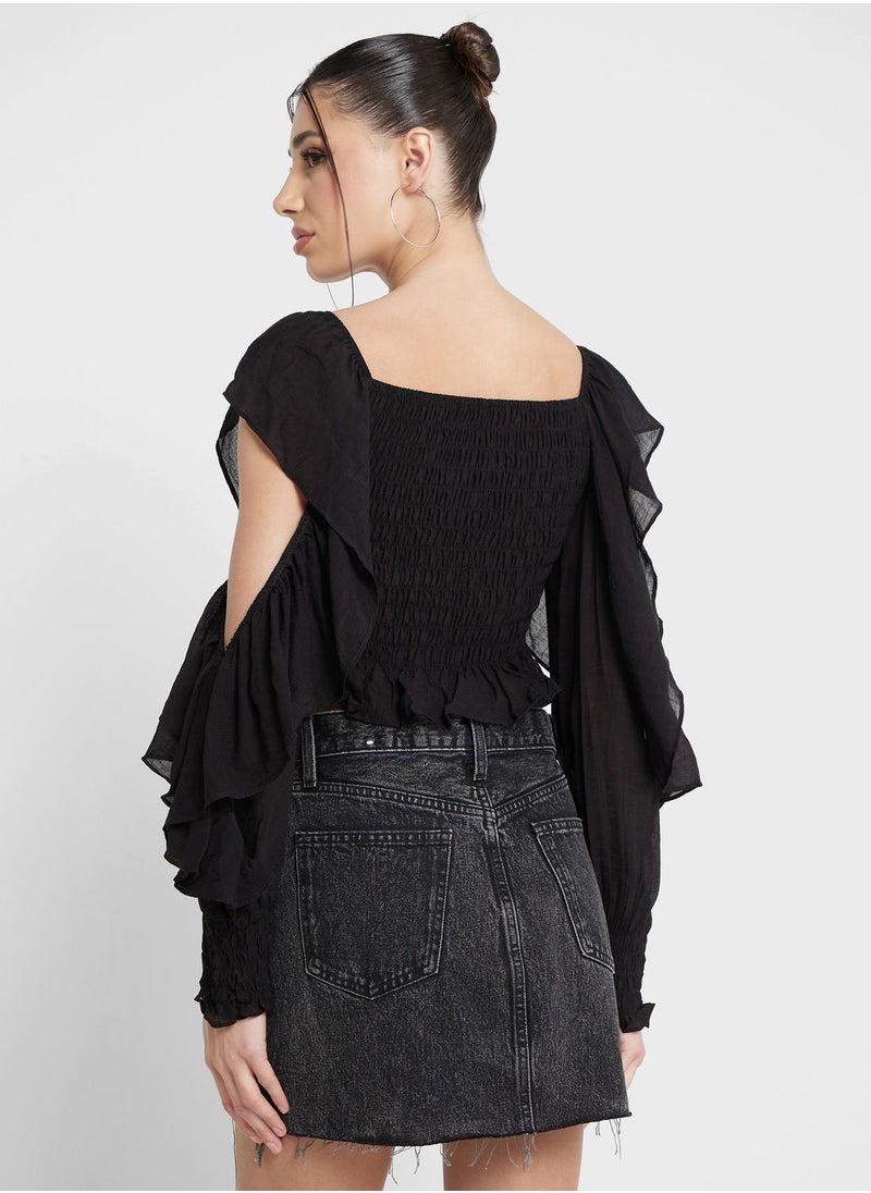 Ginger - Cutout Ruffle Top - Image 1