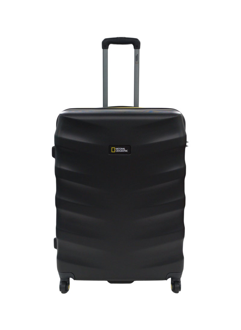 NATIONAL GEOGRAPHIC National Geographic Arete ABS Hard Case Medium Check-In Travel Suitcase Black, Durable Lightweight Travel Luggage, 4 Wheel Trolley Bag with TSA Combination Lock (24 Inch).  - Image 1
