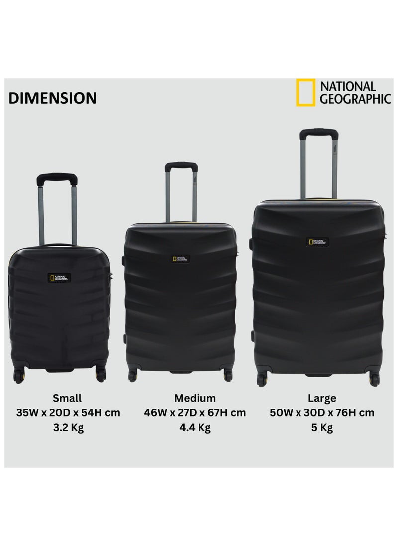 NATIONAL GEOGRAPHIC National Geographic Arete ABS Hard Case Medium Check-In Travel Suitcase Black, Durable Lightweight Travel Luggage, 4 Wheel Trolley Bag with TSA Combination Lock (24 Inch).  - Image 5