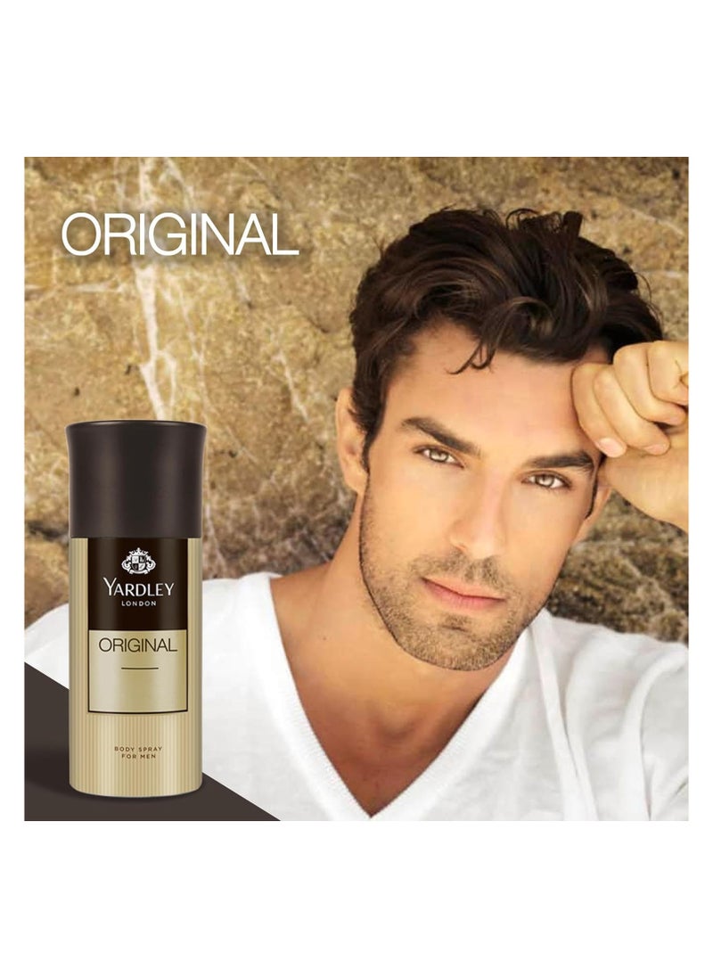 Yardley London Original Body Spray For Men Fresh Fragrance For Masculine Elegance, 150ml  - Image 1