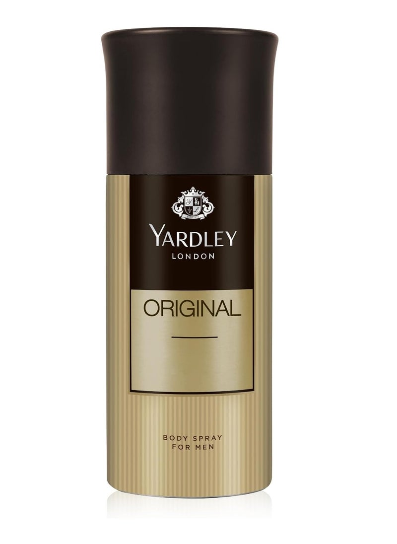 Yardley London Original Body Spray For Men Fresh Fragrance For Masculine Elegance, 150ml  - Image 2