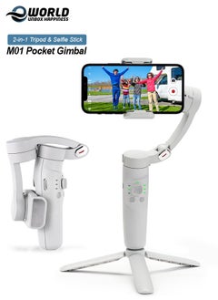 Eworld M01 Multi Function Gimbal Stabilizer Selfie Stick, Handheld Gimbal with Face Tracking and Bluetooth Control for Vlogging, Video Recording and Travel, Universal Compatibility for Smartphones  - Image 1