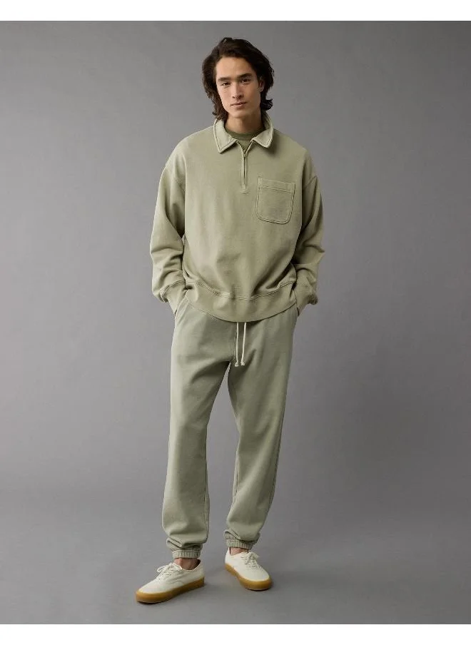 American Eagle AE Quarter-Zip Polo Collar Sweatshirt