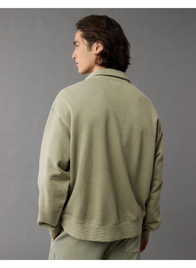 American Eagle AE Quarter-Zip Polo Collar Sweatshirt - Image 2