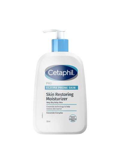 Cetaphil PRO Eczema Prone Skin Soothing & Restoring Moisturizer, For Dry, Itchy, Irritated Skin , Fragrance, Soap and Parabens Free, Restoraderm , 236ml White