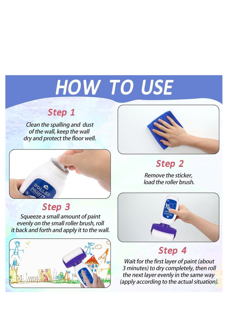 فرشاة إصلاح الجدران الدوارة 2 في 1، أداة ترميم وطلاء DIY مزودة بأسطوانة طلاء لاتكس بيضاء 500 جرام، مثالية لإصلاح الجدران والأسقف في المنزل والمدرسة، سهلة التغطية وقليلة الرائحة، بتركيبة مائية - pzsku/ZF4285E633F809BC8A0EBZ/45/_/1738848626/13265ca2-3184-4ab2-8235-9a29c09ecc5f