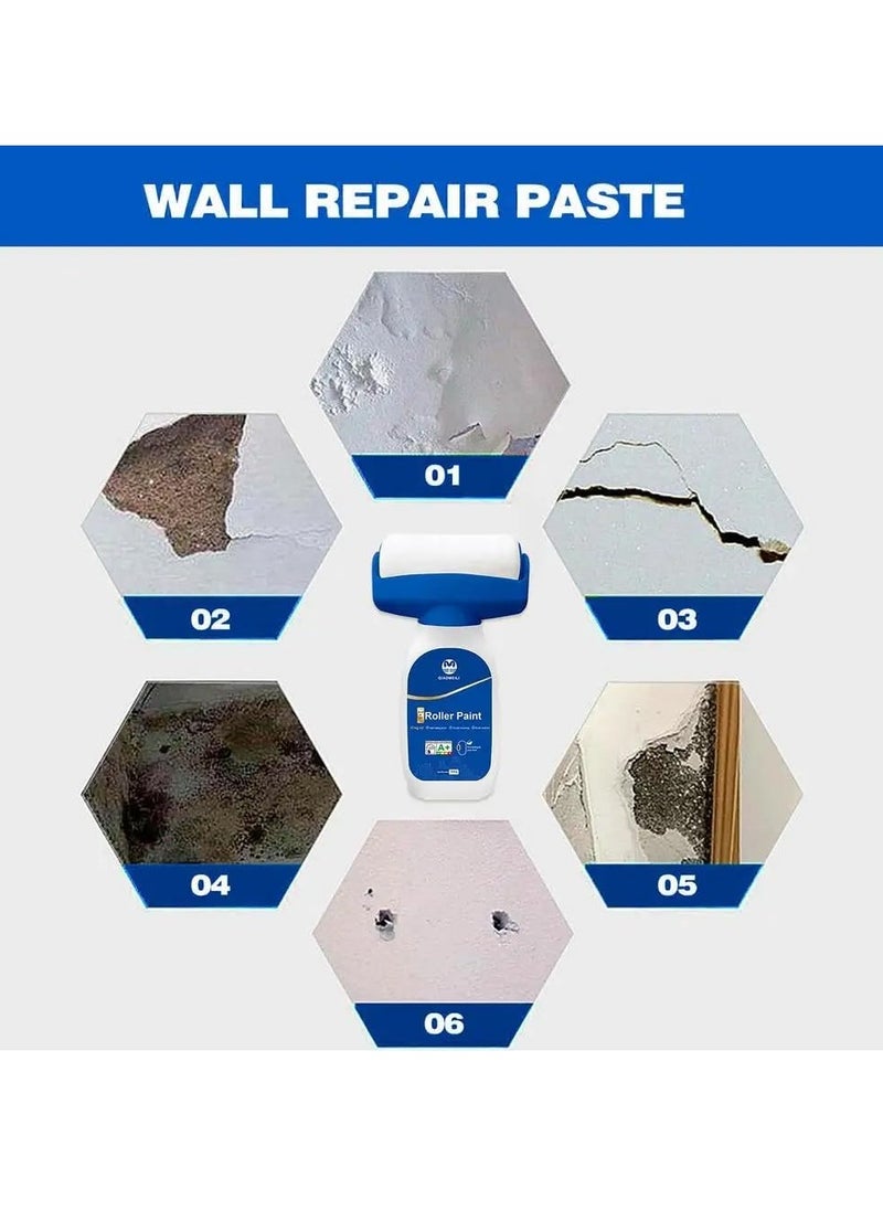 فرشاة إصلاح الجدران الدوارة 2 في 1، أداة ترميم وطلاء DIY مزودة بأسطوانة طلاء لاتكس بيضاء 500 جرام، مثالية لإصلاح الجدران والأسقف في المنزل والمدرسة، سهلة التغطية وقليلة الرائحة، بتركيبة مائية - pzsku/ZF4285E633F809BC8A0EBZ/45/_/1738848675/f249495d-48e3-4b31-baf2-3340d82782f5