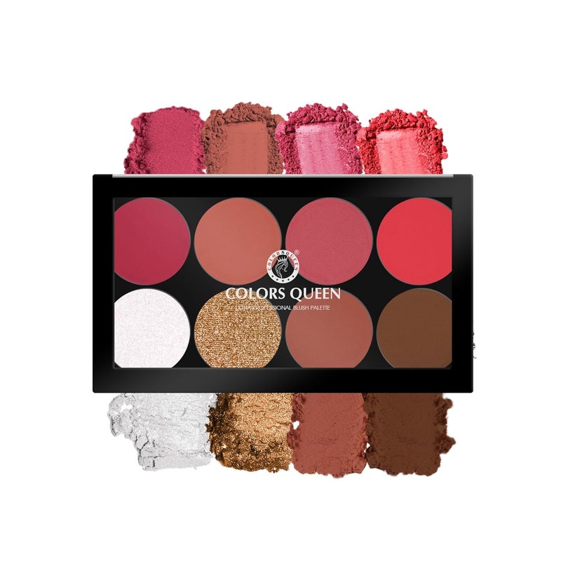 COLORS QUEEN Colors Queen Ultra Professional Blush Palette with Shimmer Highlighters and Contour Highly Pigmented Easy to Blendable Shades Lightweight Blush and Highlighter Palette Shade 03 - Image 1