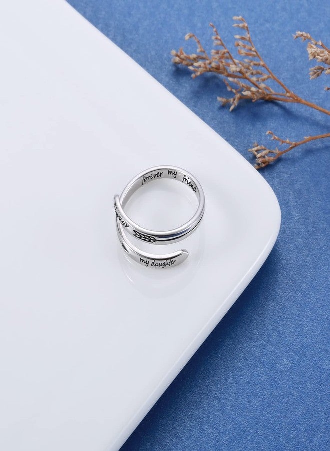 APOTIE Sterling Silver Inspirational Adjustable Rings Birthday Graduation Jewelry Gifts for Women - Image 3