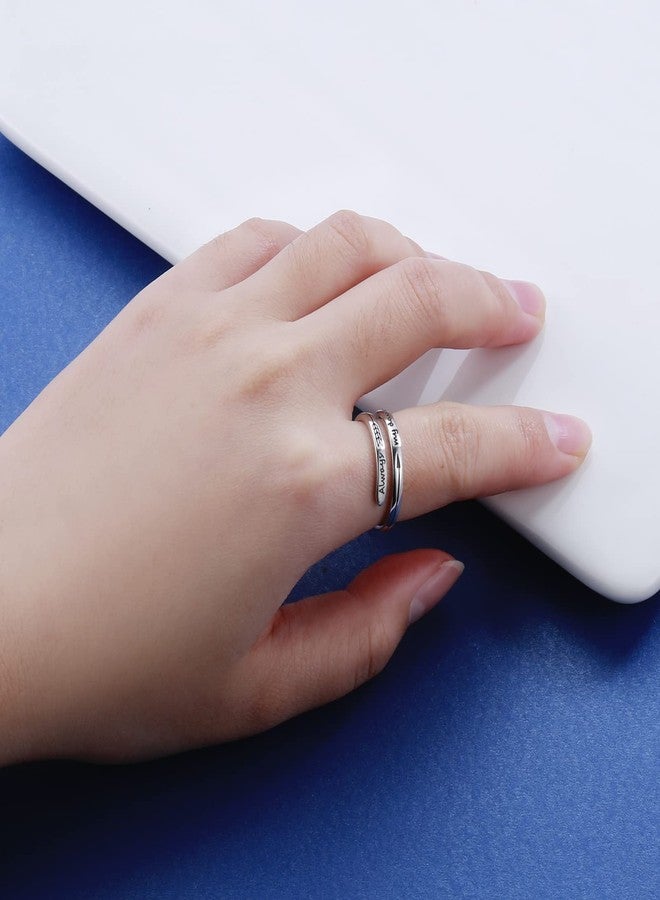 APOTIE Sterling Silver Inspirational Adjustable Rings Birthday Graduation Jewelry Gifts for Women - Image 5