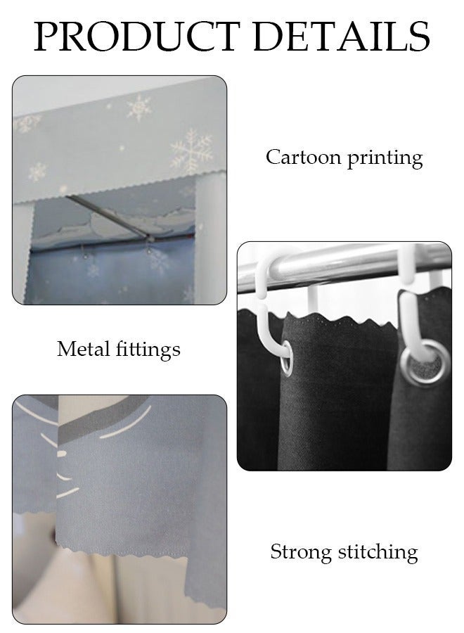 DUNISO Blackout Upper Berth Bunk Bed Curtains Dormitory Room Lightproof Decorative Roommate Privacy Cover Canopy Photo Background Decor Backdrop Blackout Curtain 3 Panels with a Top - Image 5