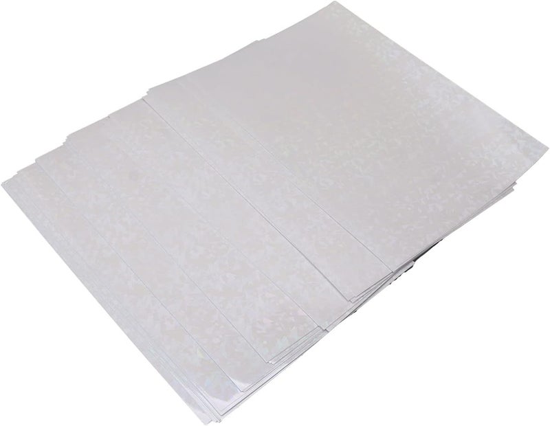 50 Sheets Holographic Cold Laminate Sheet, A4 DIY Laminating Sheets, Cuttable Scratch BOPP Film for Badge Making, Photo Post Lamination, Graphic Framing (Type 1) - Image 2